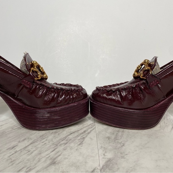 Circus Sam Edelman Susie Dark Burgundy Platform Loafer Pump 6M - Picture 6 of 15